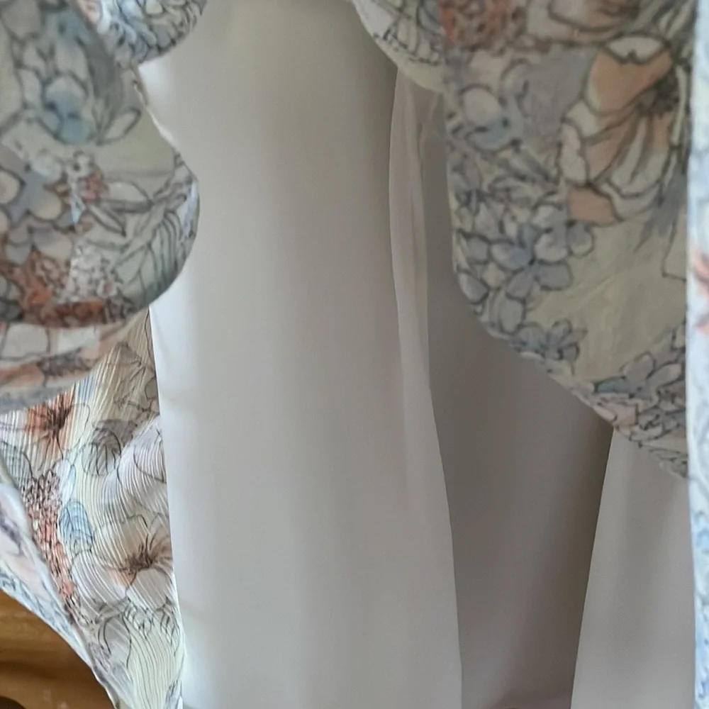 TOMMY HILFIGER floral keyhole lined dress back zipper & elastic waist s 10 EUC - Picture 5 of 7